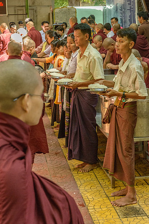 Meal-time at U-Bein Monastery