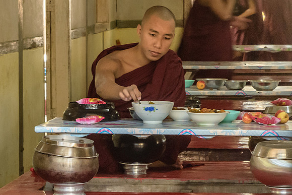 Meal-time at U-Bein Monastery