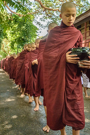 Meal-time at U-Bein Monastery