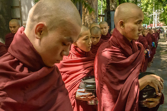 Meal-time at U-Bein Monastery