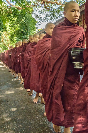 Meal-time at U-Bein Monastery
