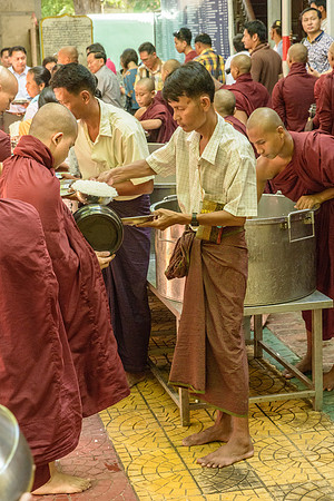 Meal-time at U-Bein Monastery