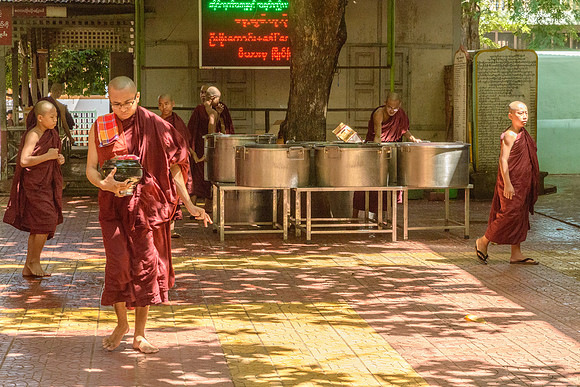 Meal-time at U-Bein Monastery