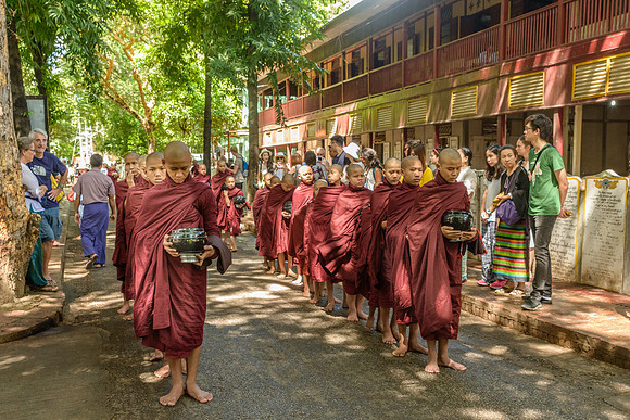 Meal-time at U-Bein Monastery