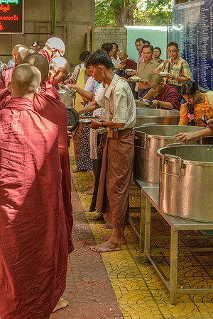 Meal-time at U-Bein Monastery